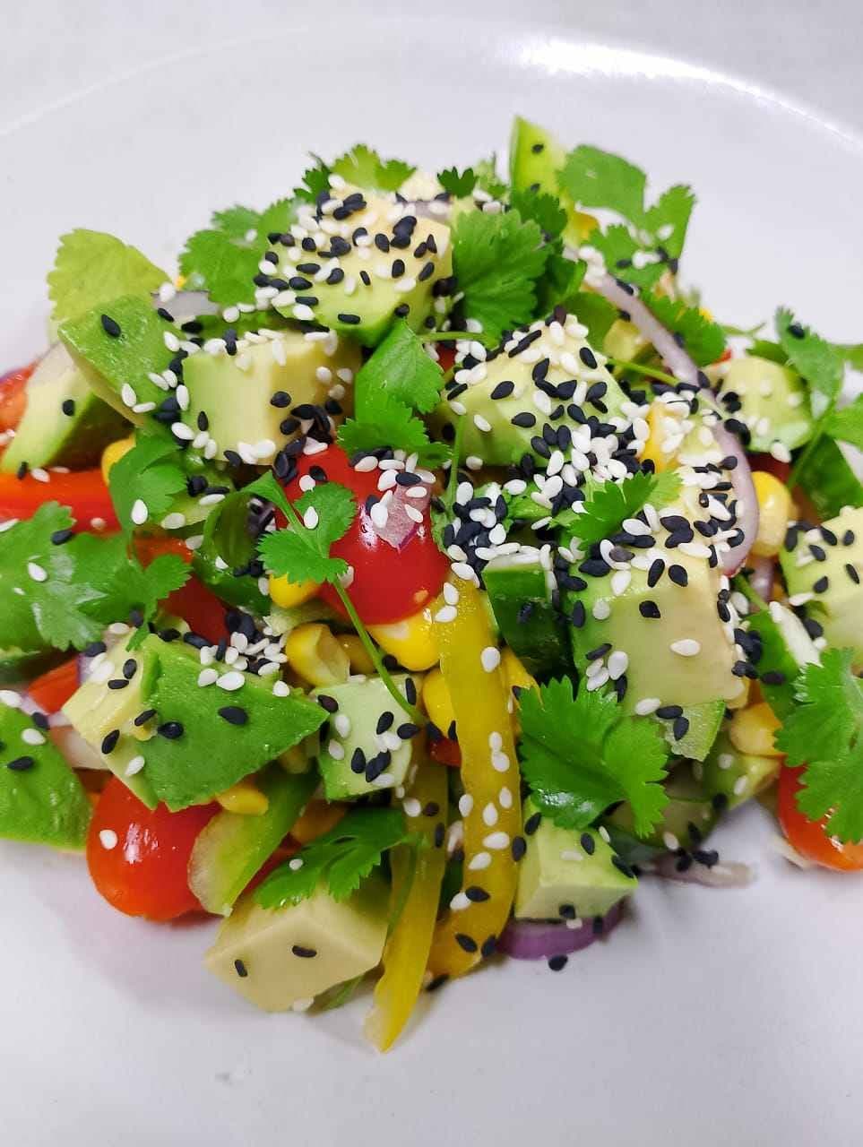 Protein Avocado Stack Salad